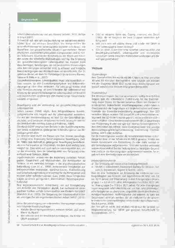 Vorschauseite 4: Bewältigungsverhalten und Lebensqualität von Kindern mit Umschriebener Entwicklungsstörung motorischer Funktionen (UEMF) im Alter von 4 bis 7 Jahren