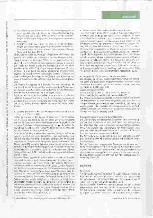 Vorschauseite 5: Bewältigungsverhalten und Lebensqualität von Kindern mit Umschriebener Entwicklungsstörung motorischer Funktionen (UEMF) im Alter von 4 bis 7 Jahren