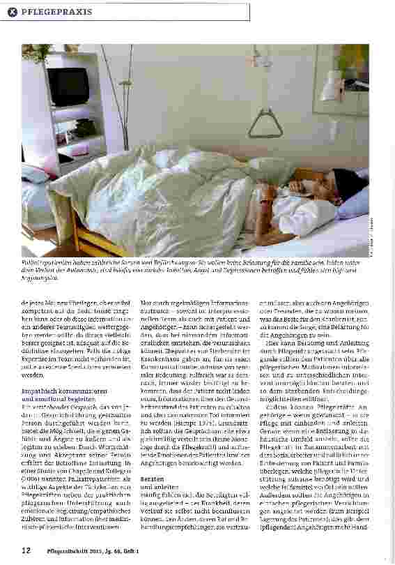 Vorschauseite 3: Die Bedürfnisse von Sterbenden und Angehörigen nicht übersehen