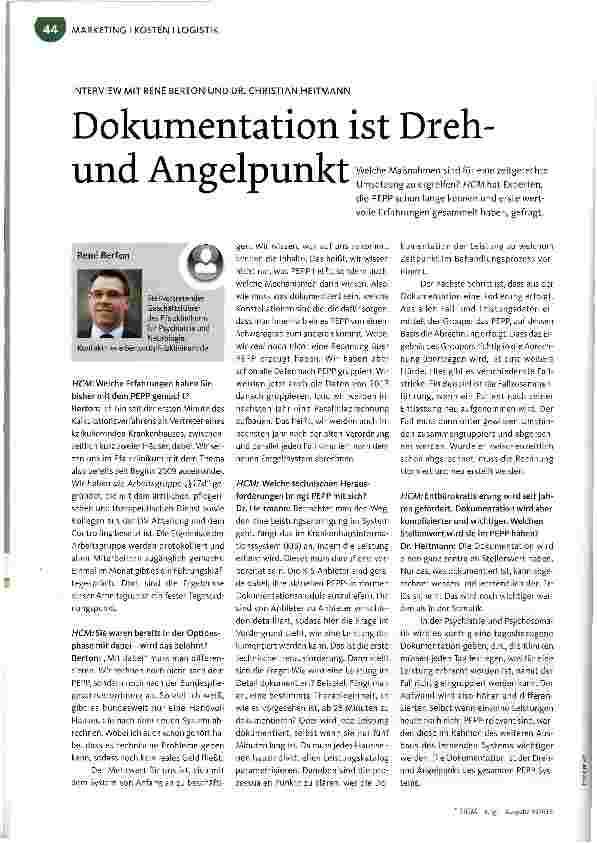Vorschauseite 1: Dokumentation ist Drehund Angelpunkt