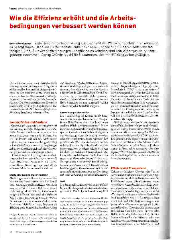 Vorschauseite 1: Wie die Effizienz erhöht und die Arbeitsbedingungen verbessert werden können