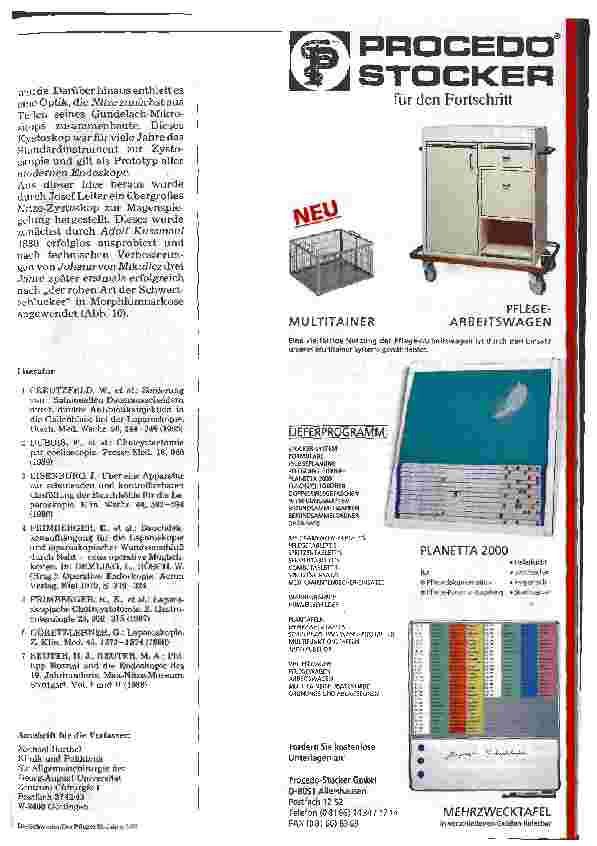 Vorschauseite 5: Die minimal-invasive Chirurgie (1) Historische Entwicklung der Endoskopie