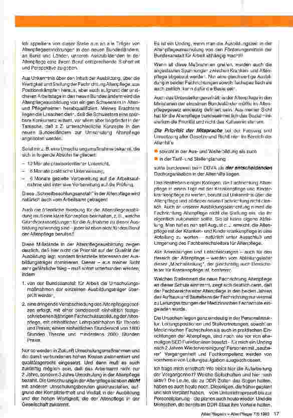 Vorschauseite 3: Aufbau der Altenarbeit und Ausbildung in den Altenpflegeschulen der neuen Bundesländer (Fortsetzung)