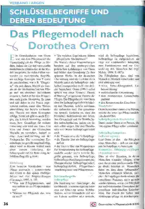 Vorschauseite 1: Das Pflegemodell nach Dorothea Orem