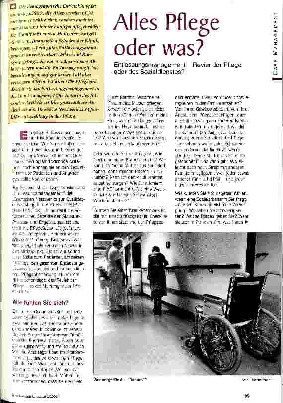 Vorschauseite 1: Alles Pflege oder was? Entlassungsmanagement - Revier der Pflege oder des Sozialdienstes?