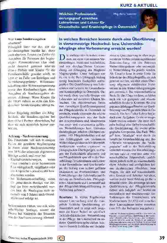Vorschauseite 3: Die Sonderausgaben