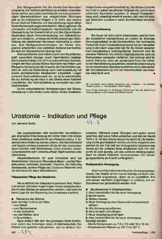Vorschauseite 1: Urostomie - Indikation und Pflege