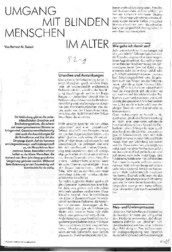 Vorschauseite 1: Umgang mit blinden Menschen im Alter