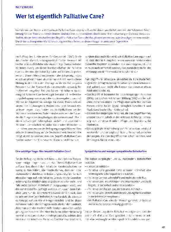 Vorschauseite 1: Wer ist eigentlich Palliative Care?