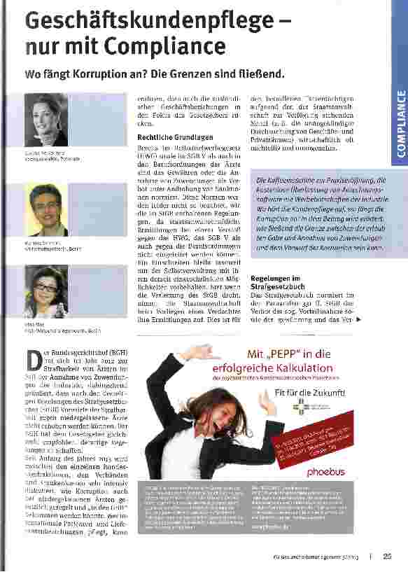Vorschauseite 1: Geschäftskundenpflege -nur mit Compliance