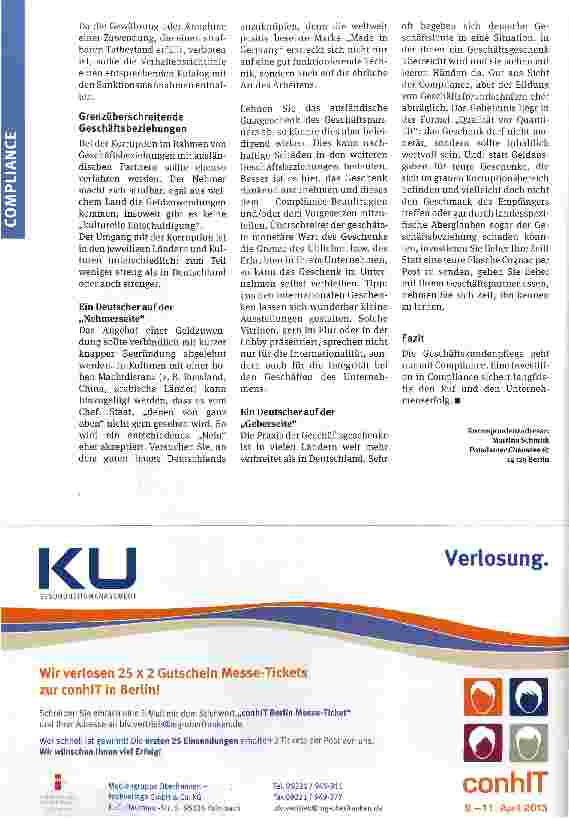 Vorschauseite 4: Geschäftskundenpflege -nur mit Compliance