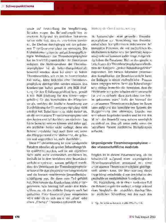 Vorschauseite 3: Thromboseprophylaxe im Spiegel der Rechtswissenschaft