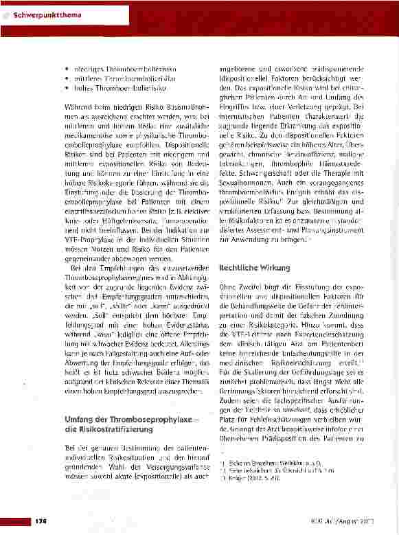 Vorschauseite 5: Thromboseprophylaxe im Spiegel der Rechtswissenschaft