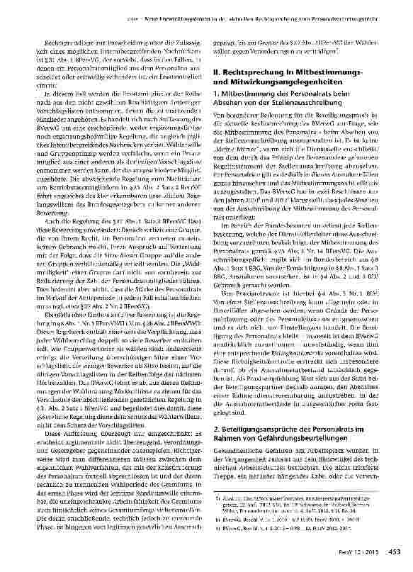 Vorschauseite 3: Neue Entwicklungslinien in der aktuellen Rechtsprechung zum Personalvertretungsrecht