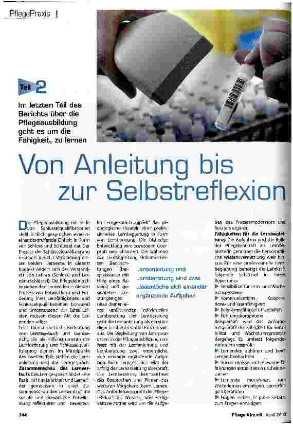 Vorschauseite 1: Von Anleitung bis zur Selbstreflexion Teil 2