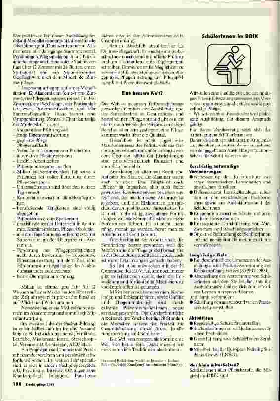 Vorschauseite 3: Pflegeausbildung - eine Utopie