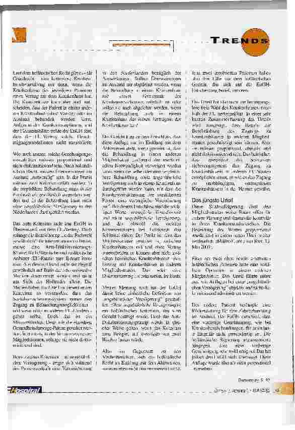 Vorschauseite 3: Patientenmobilität in Europa