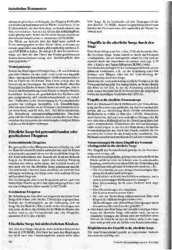 Vorschauseite 3: Das Sorgerecht für das minderjährige Kind