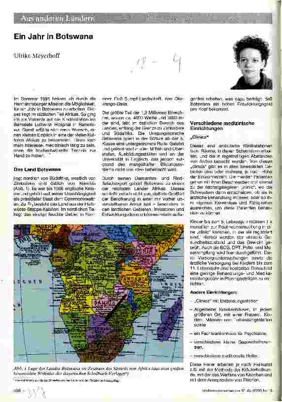 Vorschauseite 1: Ein Jahr in Botswana