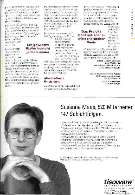 Vorschauseite 4: Spezialisierung auf Übergangspflege Eine Rehabilitationsklinik entwickelt neue Angebote, um Versorgungslücken zu schließen
