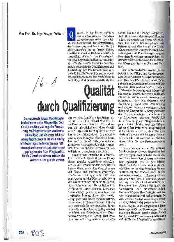 Vorschauseite 1: Qualität durch Qualifizierung
