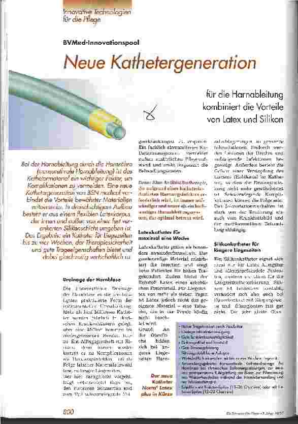 Vorschauseite 1: Neue Kathetergeneration für die Harnableitung kombiniert die Vorteile von Latex und Silikon