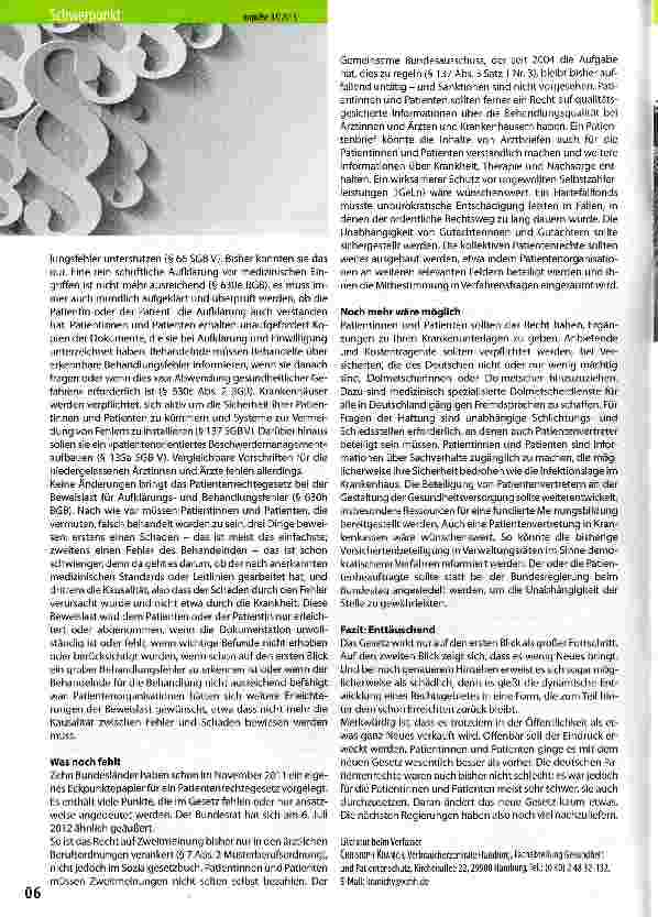 Vorschauseite 2: Wie mündig macht das Patientenrechtegesetz?