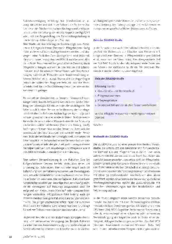 Vorschauseite 2: Die Zürcher Verlaufsstudie zu Leben und Sterben mit fortgeschrittener Demenz (ZULIDAD)