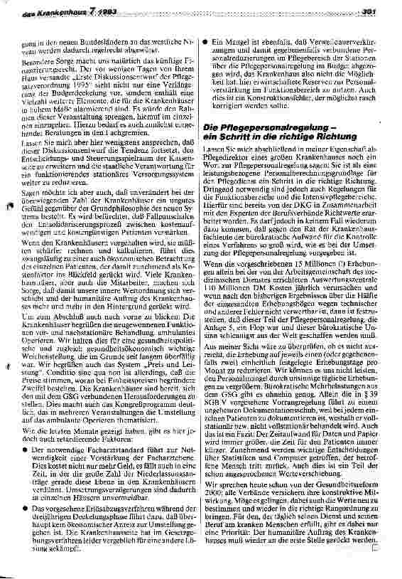 Vorschauseite 4: Viele Krankenhäuser stehen durch das GSG vor großen Problemen Rede des Kongreßpräsidenten zur Eröffnung Hospital Congress+Interhosp.