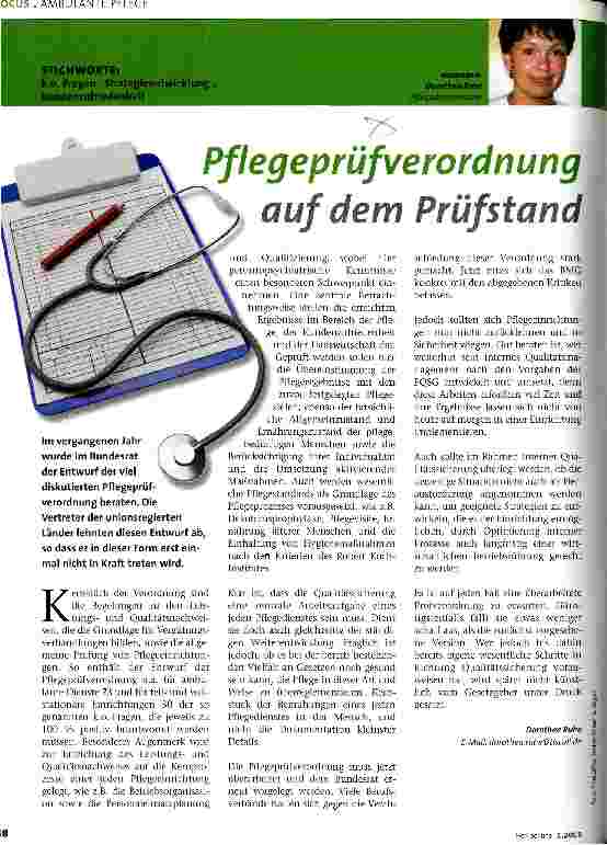 Vorschauseite 1: Pflegeprüfverordnung auf dem Prüfstand