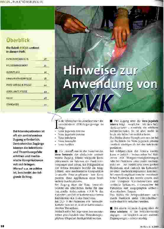 Vorschauseite 1: Hinweise zur Anwendung von ZVK