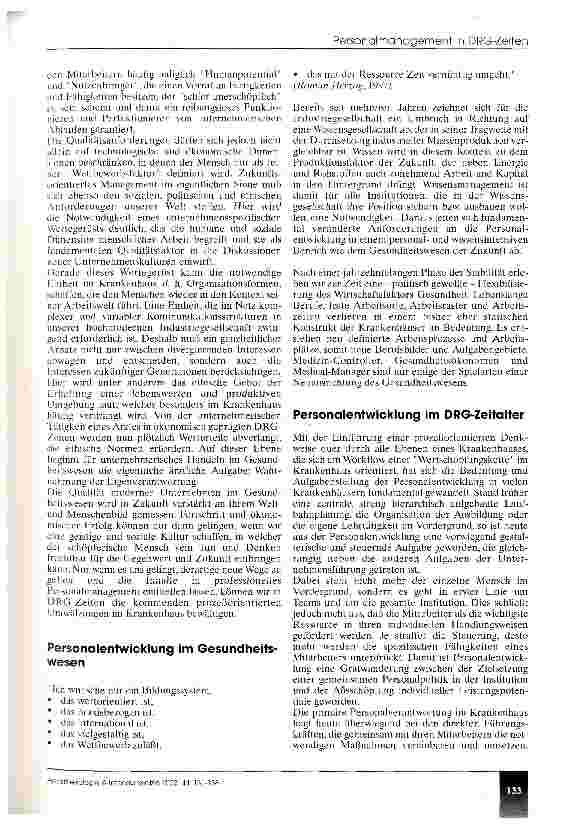 Vorschauseite 3: Zukunftsorientiertes Personalmanagement in DRG-Zeiten