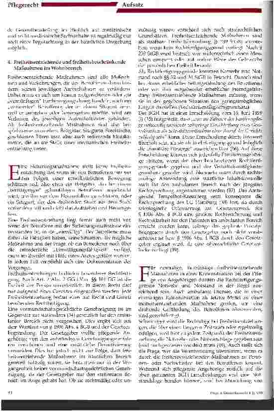Vorschauseite 5: Die Wohnung des Patienten als Rechtsproblem in der ambulanten Pflege 1. Teil