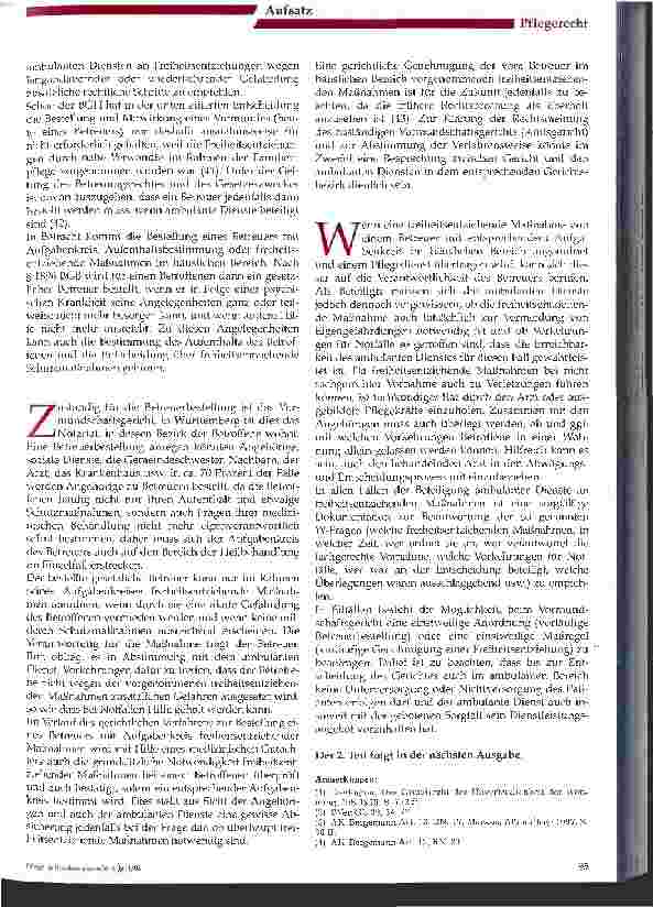 Vorschauseite 6: Die Wohnung des Patienten als Rechtsproblem in der ambulanten Pflege 1. Teil