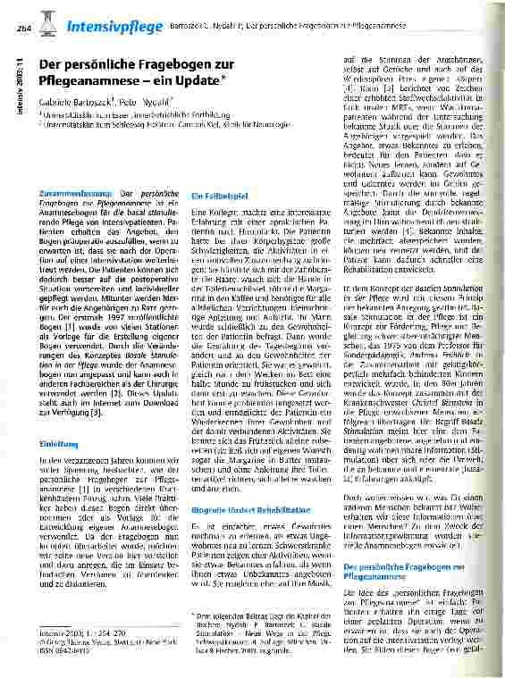 Vorschauseite 1: Der persönliche Fragebogen zur Pflegeanamnese