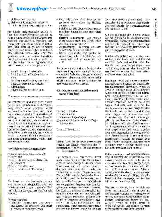 Vorschauseite 6: Der persönliche Fragebogen zur Pflegeanamnese