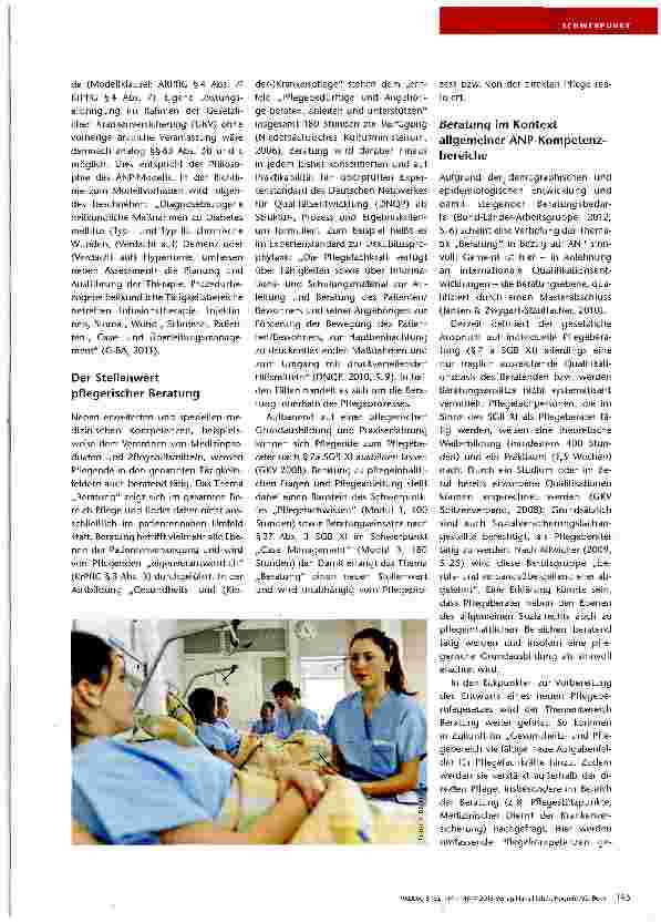 Vorschauseite 2: „Advanced Nurse Practitioners als Experten für Beratung