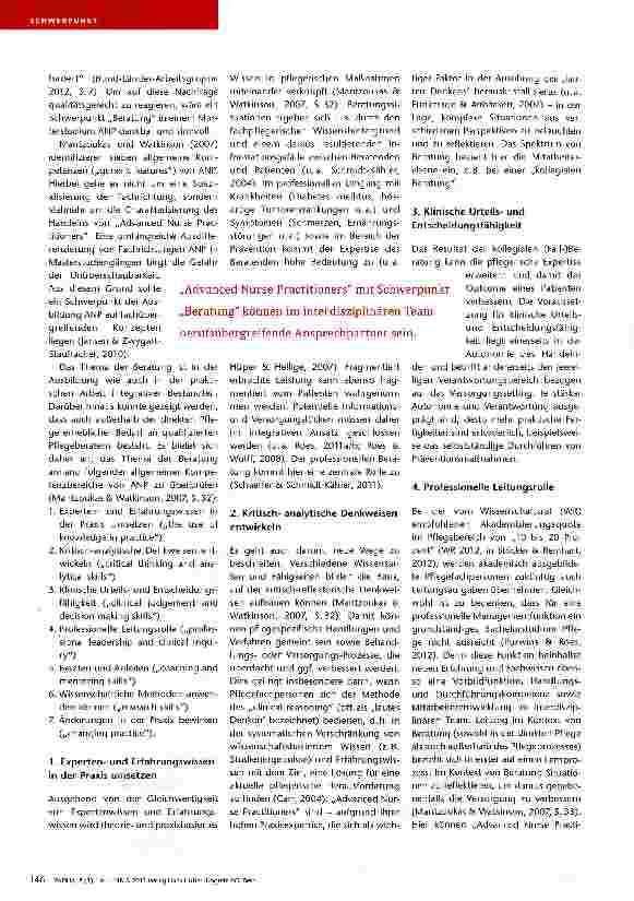 Vorschauseite 3: „Advanced Nurse Practitioners als Experten für Beratung