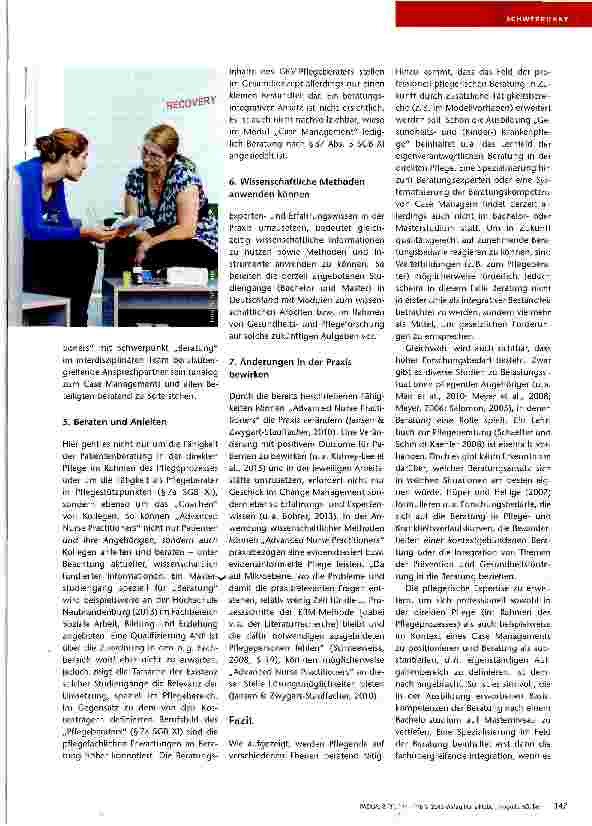 Vorschauseite 4: „Advanced Nurse Practitioners als Experten für Beratung