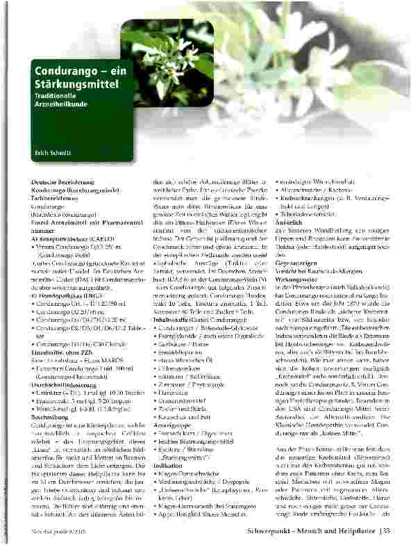 Vorschauseite 1: Condurango - ein Stärkungsmittel