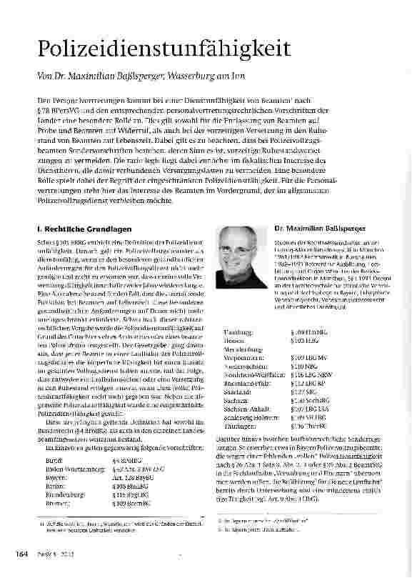 Vorschauseite 1: Polizeidienstunfähigkeit