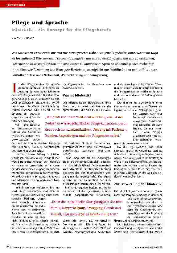 Vorschauseite 1: Pflege und Sprache