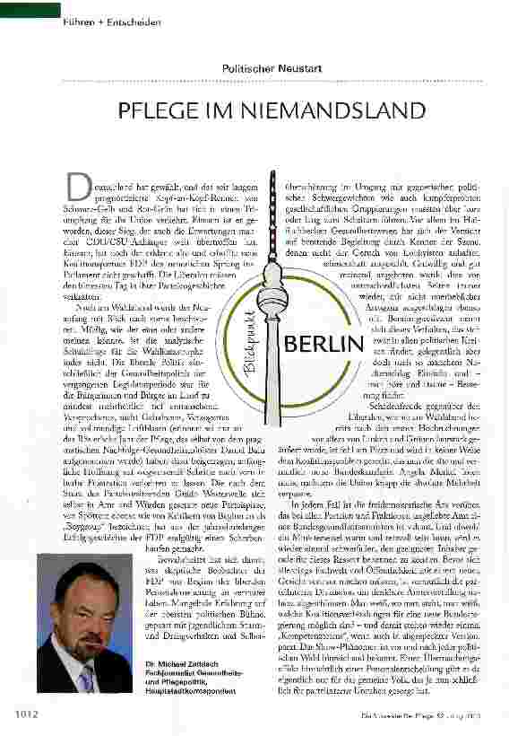 Vorschauseite 1: PFLEGE IM NIEMANDSLAND