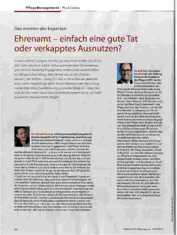 Vorschauseite 1: Ehrenamt - einfach eine gute Tat oder verkapptes Ausnutzen?