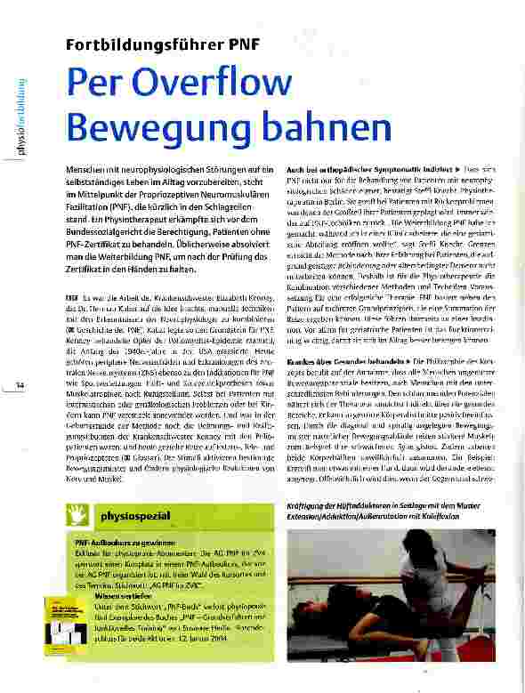 Vorschauseite 1: Fortbildungsführer PIMF Per Overflow Bewegung bahnen