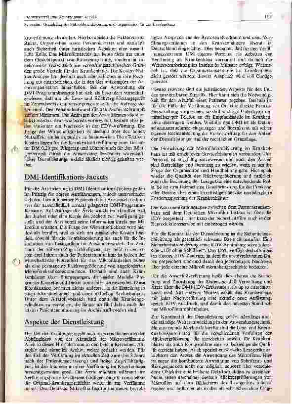 Vorschauseite 4: Grundsätze der Mikroarchivierung u. Organisation für das Krankenhaus