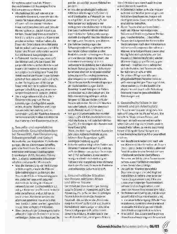 Vorschauseite 2: Lebensund Gesundheitssituation von Frauen in Osterreich