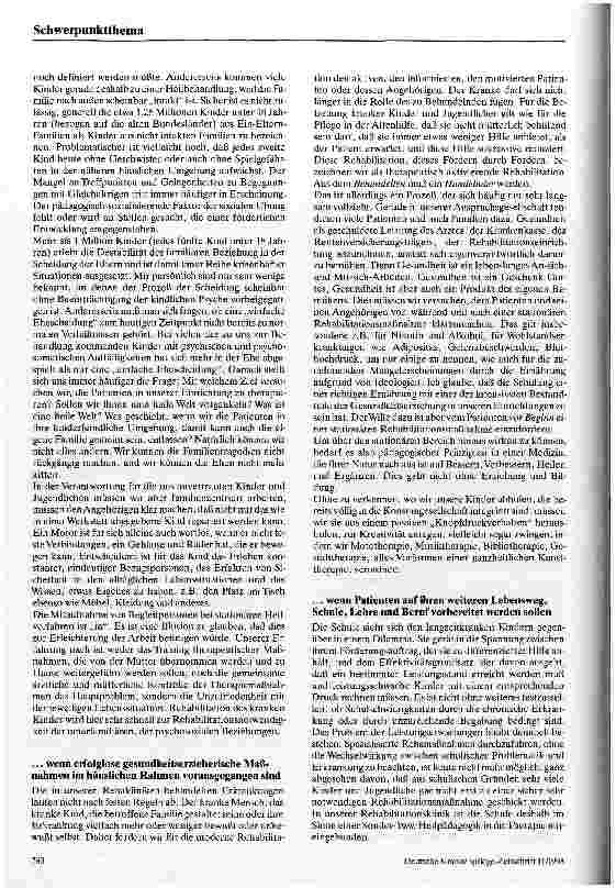 Vorschauseite 3: Wohin und wozu rehabilitieren wir kranke Kinder und Jugendliche?