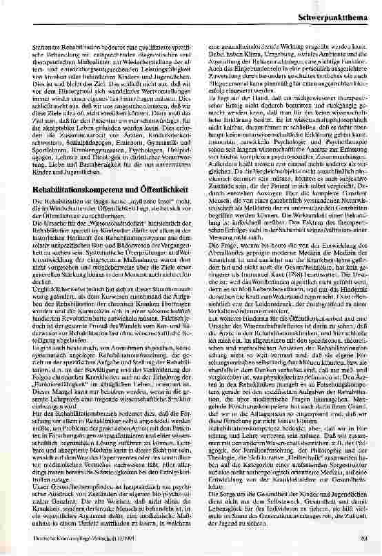 Vorschauseite 4: Wohin und wozu rehabilitieren wir kranke Kinder und Jugendliche?