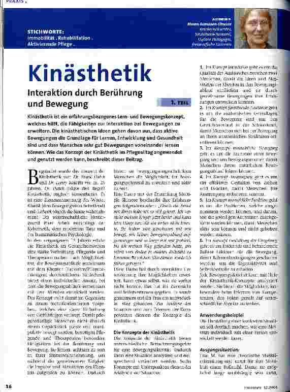 Vorschauseite 1: Kinästhetik 1. Teil